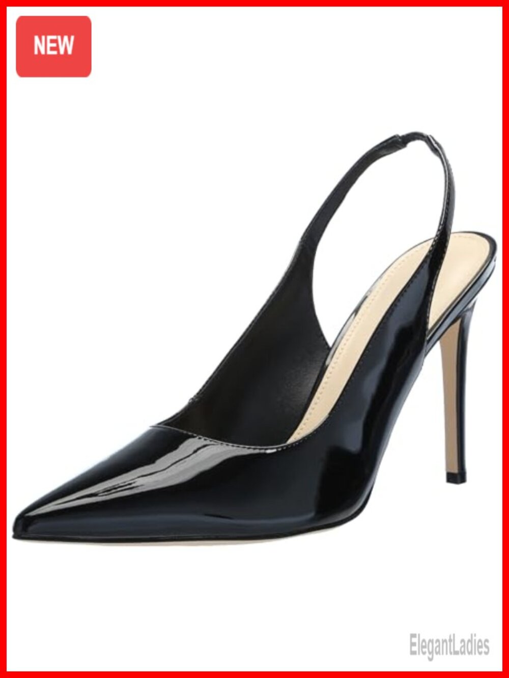 Nine West Feather Faux Patent Leather Pointed Toe Stiletto Pump
